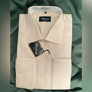 👔 Berlioni Italy Cream Dress Shirt – Size 34/35 NWT